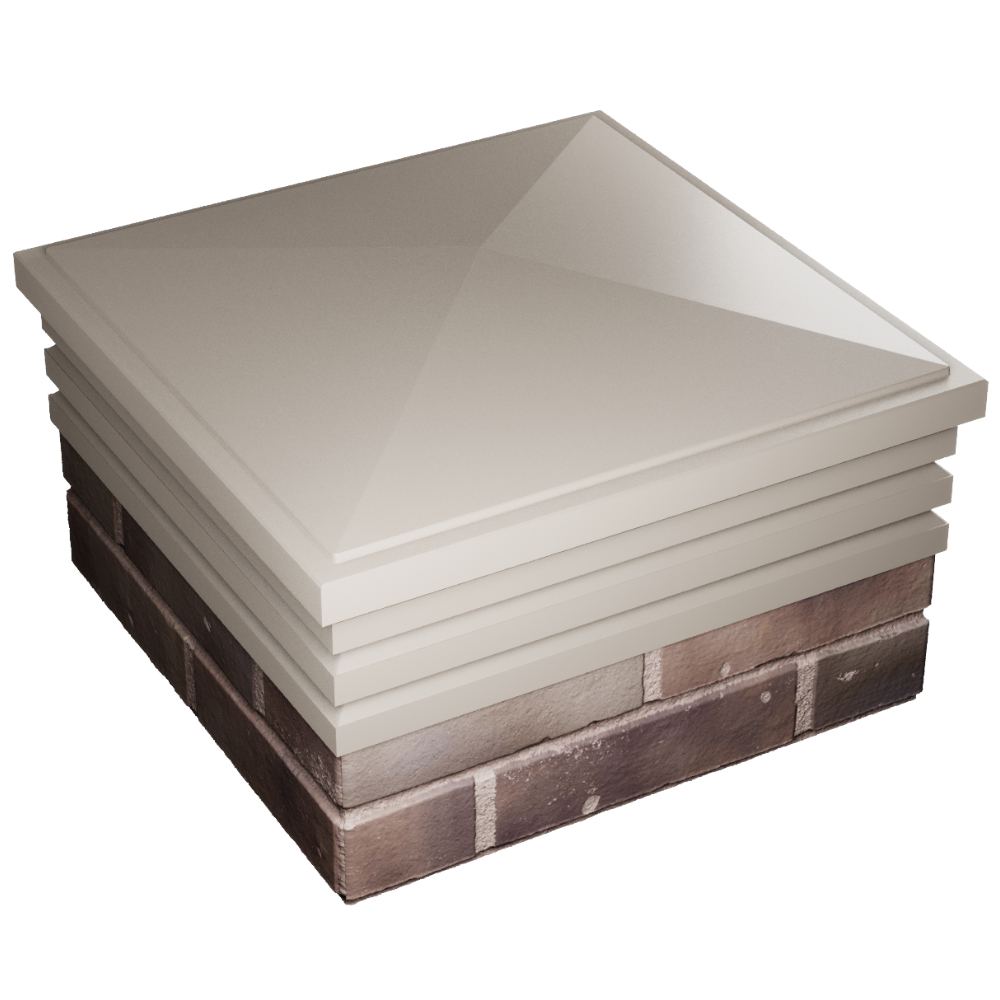 Колпак Zking Бона ХайТек Бежевый на столб 2х2 кирпича (513х513мм) в Камышине фото