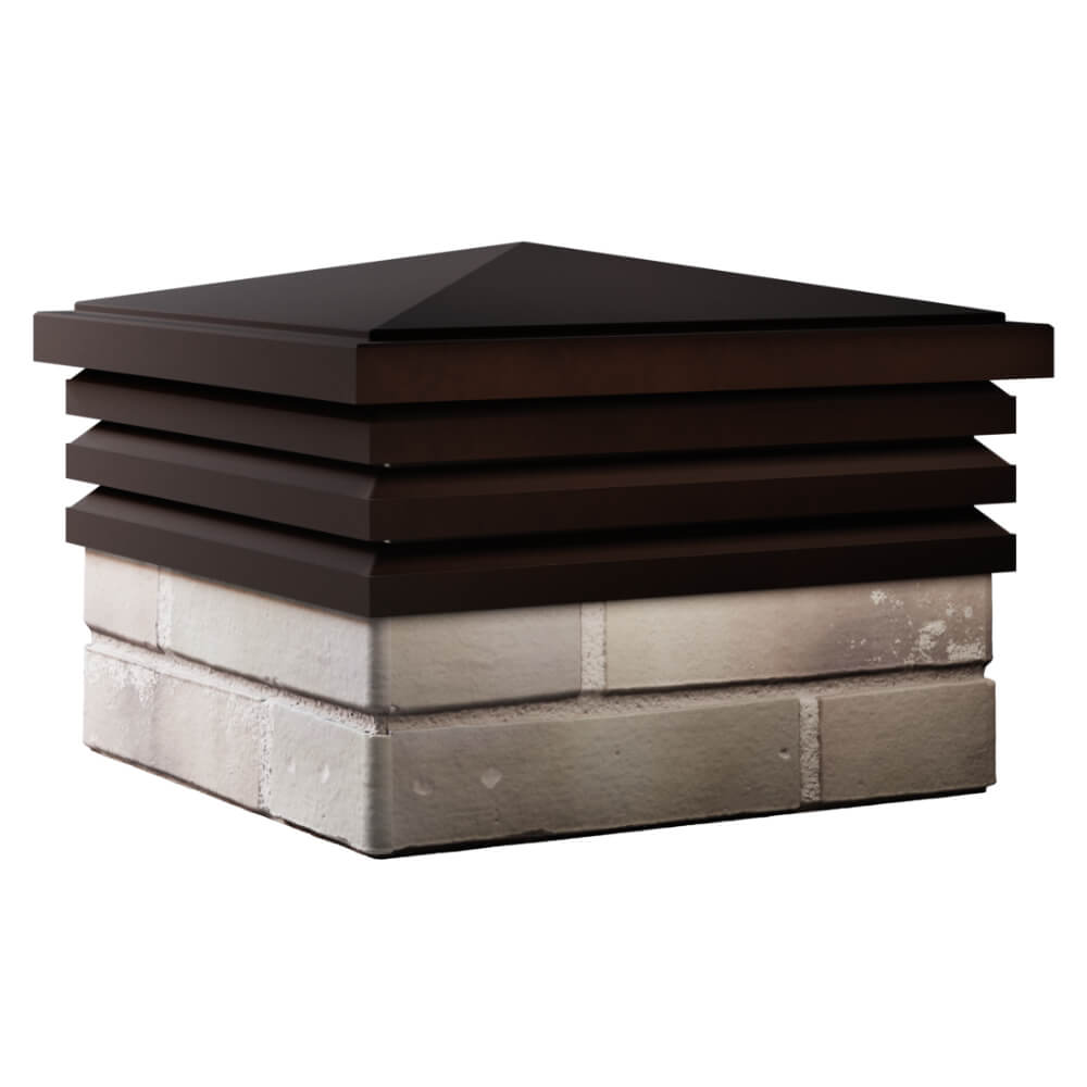 Колпак Zking Бона ХайТек Коричневый на столб 1.5х1.5 кирпича (385х385мм) в Камышине фото