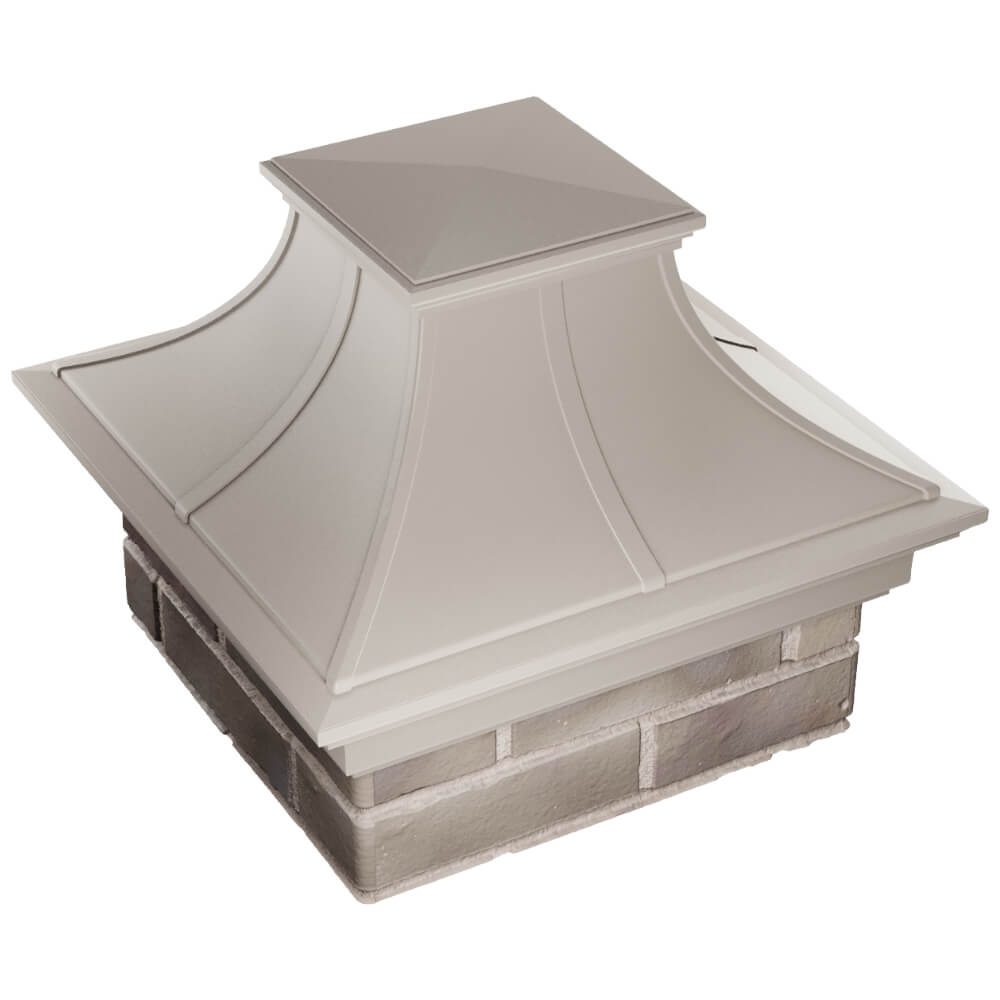 Колпак Zking Монблан Премиум Бежевый на столб 1.5х1.5 кирпича (385х385мм) в Камышине фото